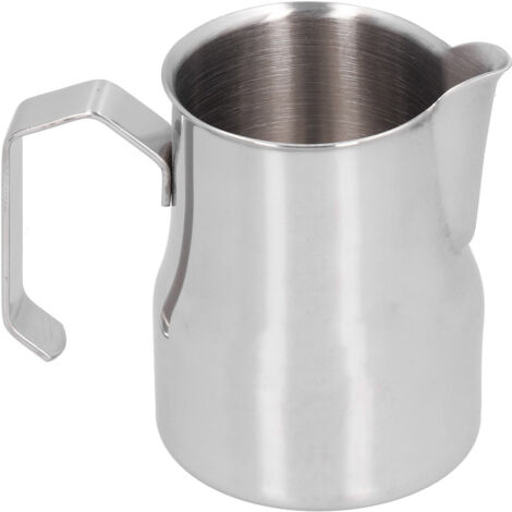 Milchkännchen aus Edelstahl 304 für Milchaufschäumer, ideal für Latte Art und Kaffeezubereitung, 500 ml Fassungsvermögen, silberfarben