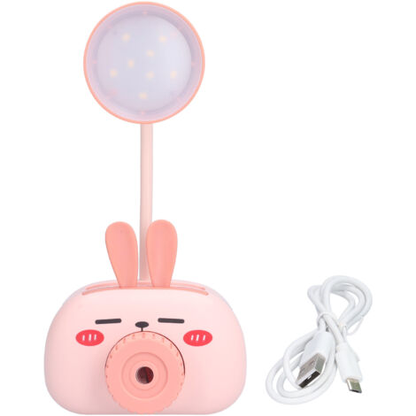 Faltbare LED-Schreibtischlampe mit Stift- und Anspitzerfach, niedliches Tiermotiv für Schlafzimmer oder Büro – Rosa (1/5)