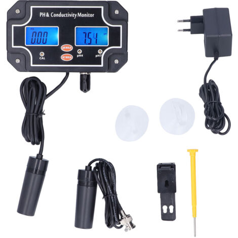 pH/EC 2681 Wasserqualitätstester mit ATC für Aquarien und Hydrokultur, 230V EU-Netzteil (1/5)
