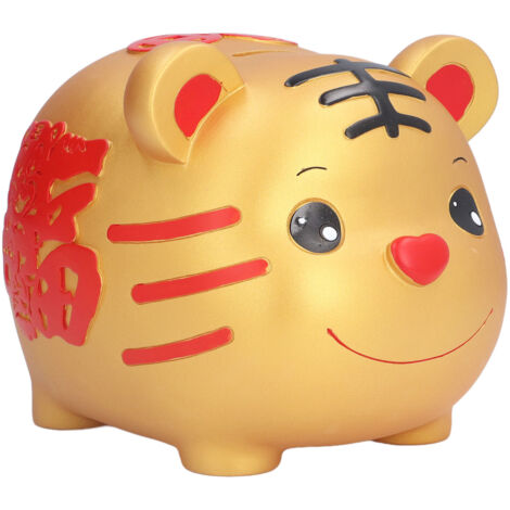 Niedliches Sparschwein in Tigerform für Kinder, Heimdekoration, originelle Geschenkidee zur Aufbewahrung von Münzen, großes rotes (1/5)