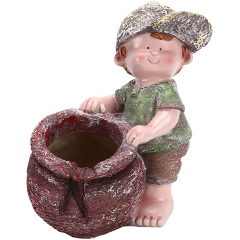 Dekorativer Blumentopf mit Cartoon-Motiv für Kinder – wasserfeste, lebende Statue für Garten, Rasen oder Büro (1/5)