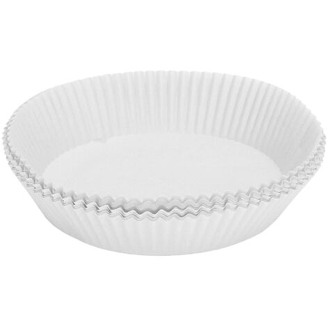 50 runde Backbleche für Fritteusen, Einweg-Antihaftpapier für Mikrowelle und Küche – Weiß (1/5)