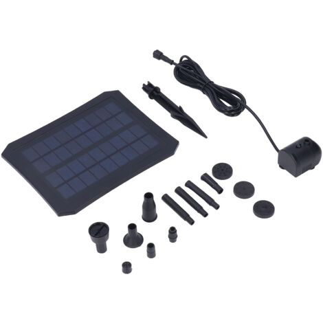 Solar-Wasserpumpen-Set mit LED-Beleuchtung für Teich, Gartenbrunnen, Schwimmbad oder Vogeltränke – 9 V, 2,5 W