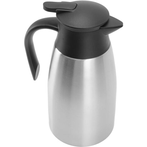 2-Liter-Thermoskanne mit Pumpe, Innenbehälter aus Edelstahl 304, großes Fassungsvermögen für den Heim- oder Studentengebrauch, Edelstahlfarbe. (1/5)