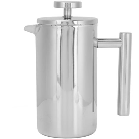 1000 ml French-Press-Kaffeebereiter aus Edelstahl, doppelwandig isoliert, für Zuhause, Reisen und Camping