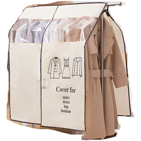 Wasserdichter, staubdichter Kleidersack mit Sichtfenster und Aufhängeschlaufe, Beige (1/5)