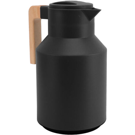 Isolierte 1000-ml-Karaffe mit Holzgriff, doppelwandig, für Kaffee, Tee und Saft – hält Getränke warm (1/5)