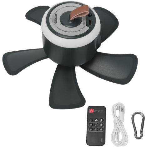 Tragbarer USB-Deckenventilator mit Moskitonetz und Nachtlicht für Camping. (1/5)
