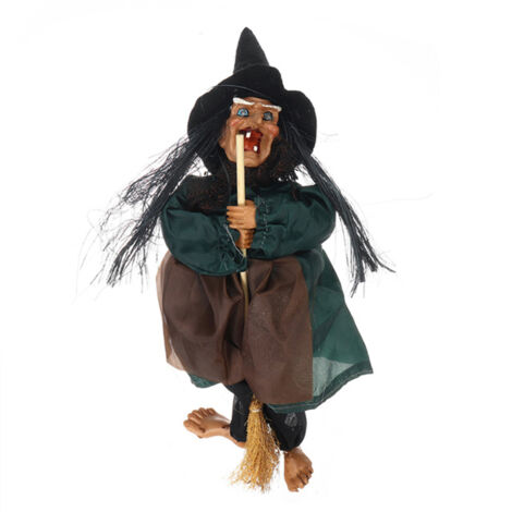 Hängende Halloween-Hexenpuppe mit Sound- und Lichteffekten – Gruselige Wanddekoration für Partys