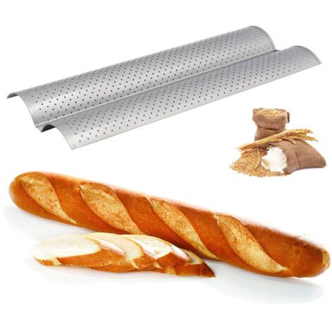 Antihaftbeschichtetes Baguetteblech aus Edelstahl für 2 Brote