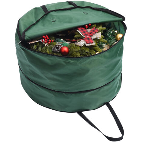 Robuste, wasserdichte, leichte und tragbare Aufbewahrungstasche aus Nylon mit Doppelreißverschluss für Weihnachtskränze (1/5)