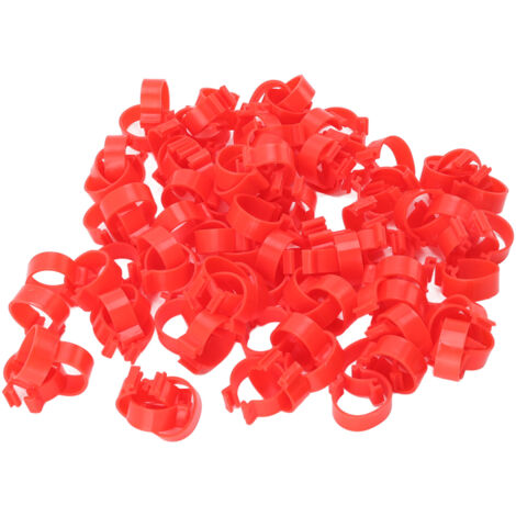 100 wiederverwendbare Beinringe für Geflügel - 25 mm Rot - Kennzeichnungsringe für Hühner, Enten, Gänse (100er-Packung) (1/5)