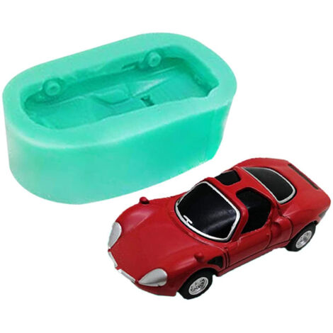 Rennwagen-Silikonform für Fondant, DIY-Kuchen, Seifen, Kerzen und Puddings (1/5)