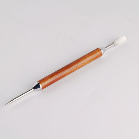 Gravurstift aus Edelstahl mit Griff aus Birnenholz – DIY-Werkzeug für Kaffeekunst