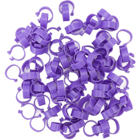 100 Geflügelbeinringe - Lila Clipring 18 mm/0,71 Zoll für Huhn, Ente, Gans - Werkzeug für die Geflügelzucht (100er-Packung) (1/5)