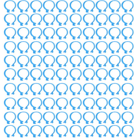 100 Geflügelbeinringe, Kennzeichnungsringe für Hühner, Enten und Vögel, offene Schlaufenform, blau, 20 mm – Packung mit 100 Stück (1/5)