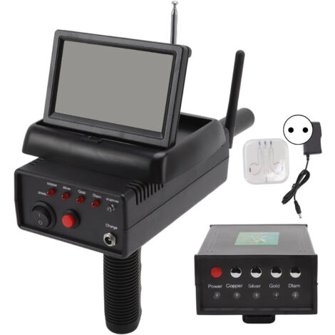 Untergrund-Metalldetektor, 25 m Tiefe, 1200 m Reichweite, AKS-Display, Feldscanner, 100–240-V-Netzteil, EU-Stecker