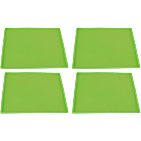 4-teiliges Set lebensmittelechter Silikon-Dörrmatten, hitzebeständig, antihaftbeschichtet für Obst, Tabletts mit grünem Rand (1/5)