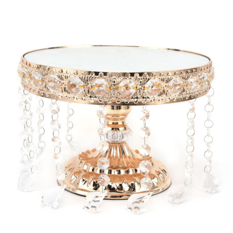 Multifunktionale Kristall-Etagere für Hochzeitsdesserts, goldene Präsentationsfläche für Bankette und Partys (1/5)