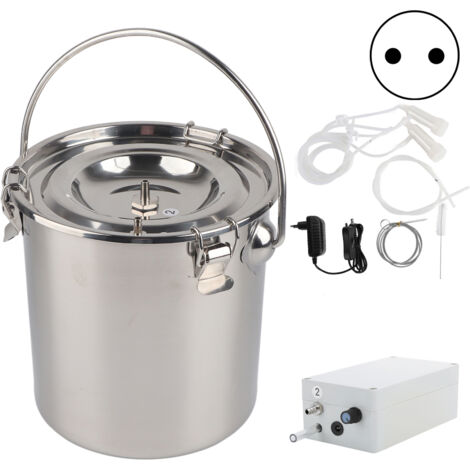 Tragbare elektrische Melkmaschine für Ziegen und Schafe, 7-Liter-Milchtank mit einstellbarer Pulsation, EU-Stecker 100–240 V