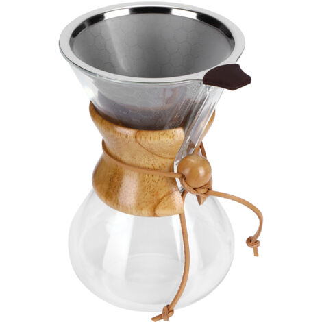Hochtemperaturbeständige Glasfilter-Kaffeemaschine mit Edelstahlfilter (600 ml) (1/5)