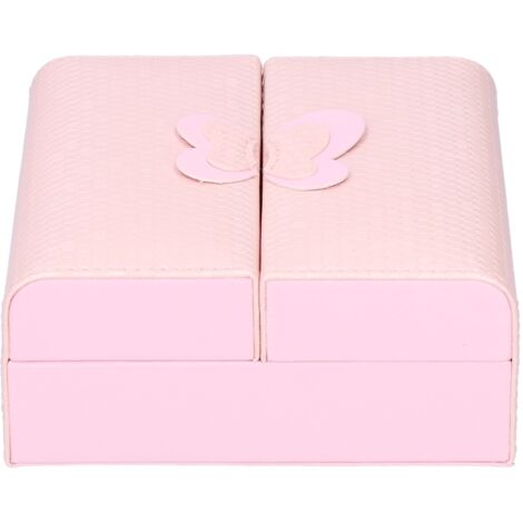 Elegante Schmuckschatulle aus PU-Leder für Halsketten, Anhänger und Ohrringe – 15 x 15 x 6,5 cm, Rosa (1/5)