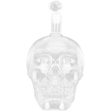 Whiskyflasche aus Klarglas in Form eines Totenkopfes, 1000 ml, für Bars und KTVs (1/5)