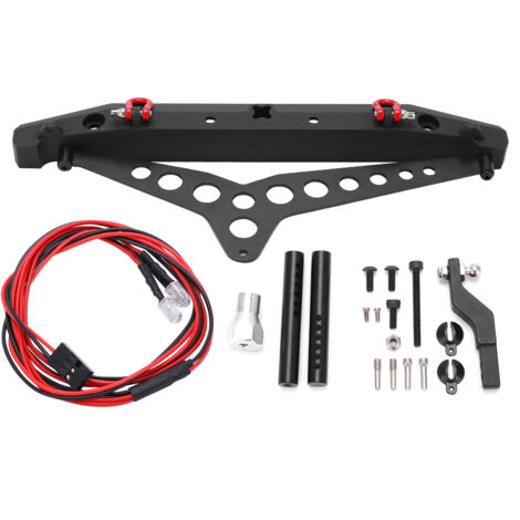Heckstoßstange aus Aluminiumlegierung mit LED-Beleuchtung für 1/10 RC-Car Axial SCX10 II 90046