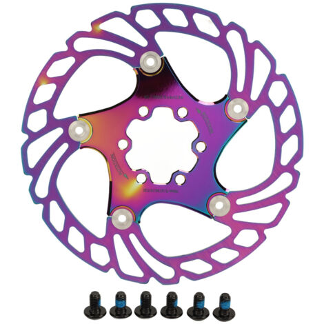 Hochfeste, schwimmend gelagerte 6-Loch-Bremsscheibe für Mountainbikes, 160 mm farbiger Edelstahlrotor (1/5)