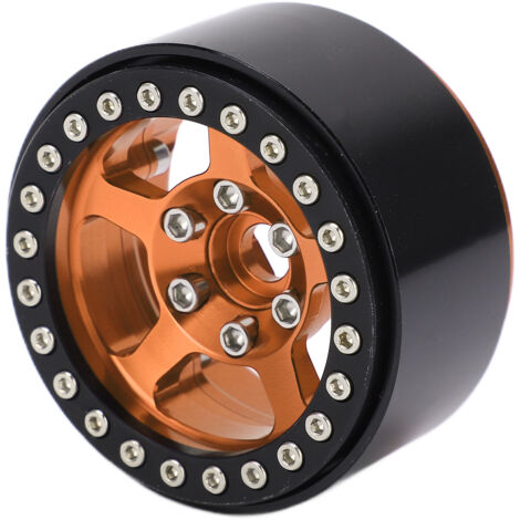 5-Loch 1,9-Zoll Beadlock-Felgen aus Aluminiumlegierung, roségoldfarben, RC-Reifennaben ohne Mängel. (1/5)