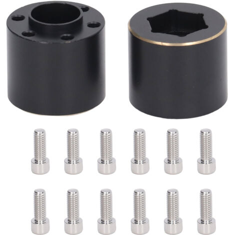 Zweiteiliger Felgenverbreiterungsadapter aus schwarzem Messing für ferngesteuerte Autos, 18,5 mm / 0,7 Zoll Durchmesser (1/5)
