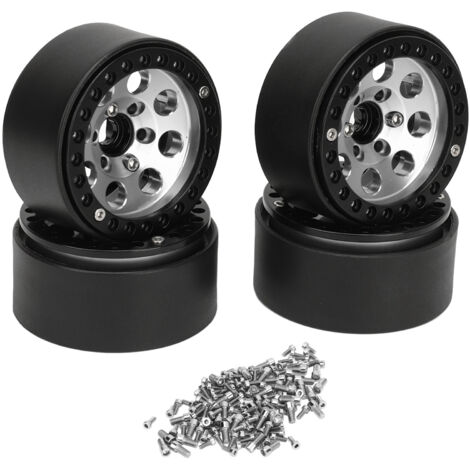 Stück 1,9-Zoll-RC-Räder aus Aluminiumlegierung für Axial SCX10 II III, stabile Räder für RC-Cars, silberfarben (1/5)
