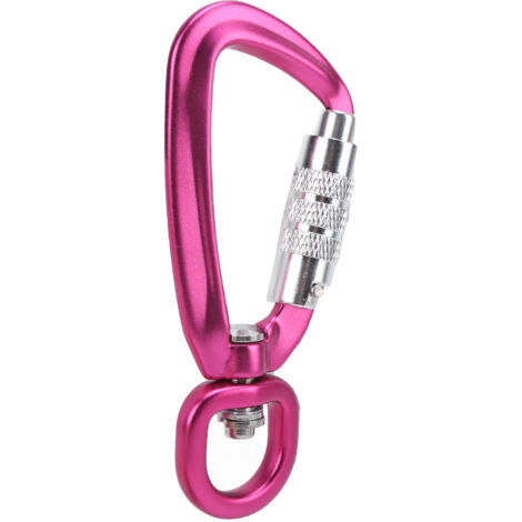 360°-Selbstverriegelnder Karabiner für Hundezubehör, Hängematten und Rucksäcke – Pink