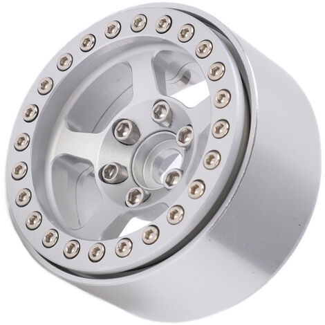 1,9-Zoll-, 5-Loch-, silberne, makellose Kugellagerfelgen aus Aluminiumlegierung für RC-Reifen, Radnabe (1/5)