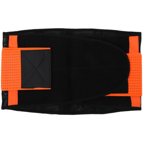 Verstellbarer und atmungsaktiver Lendenwirbelstützgürtel für den unteren Rücken, bequeme Rückenstütze, Größe M, Farbe Orange. (1/5)