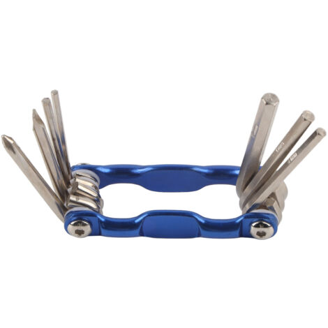 Tragbares 7-in-1-Fahrradwerkzeugset mit Schraubenschlüssel und Multifunktionsschraubendreher – Blau (1/5)
