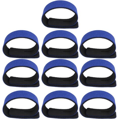 10 elastische Angelrutenbänder, Aufbewahrungsbänder für Angelzubehör, Kabelbinder für Baitcast- und Spinnrollen, blau (1/5)