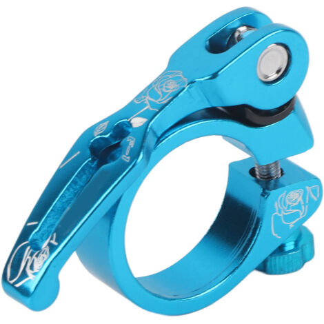 VIARON Schnellspann-Sattelstützenklemme für Mountainbikes und Rennräder, Aluminiumlegierung, 34,9 mm, Blau (1/5)