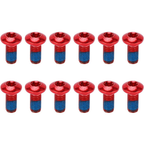 12 Aluminiumschrauben für Bremsscheiben von Offroad-Fahrrädern, T25 M5x10mm rote Schrauben (1/5)