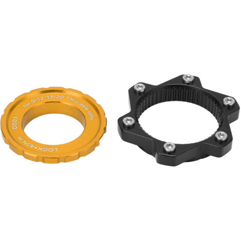 MEIJUN Centerlock-auf-6-Schrauben-Adapter, Klemmring aus Aluminiumlegierung für Steckachsnaben, Gold (1/5)
