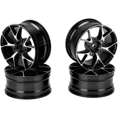 Stück verschleißfeste Radnaben aus Aluminiumlegierung für ferngesteuerte Autos im Maßstab 1:10, flaches Sportmodell, Schwarz (1/5)