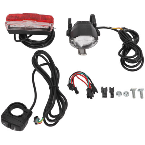 Scheinwerfer- und Rücklichteinheit für 24-V-, 36-V- und 48-V-Elektrofahrräder mit Hupe – Komplette Vorder-/Rückbeleuchtung