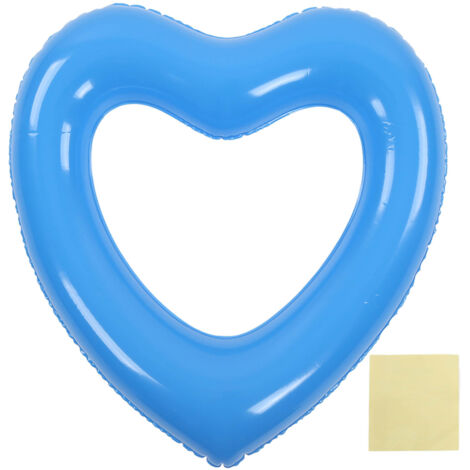 45 cm großer, herzförmiger Schwimmring aus strapazierfähigem PVC für Pool, Strand und Party – Blau (1/5)