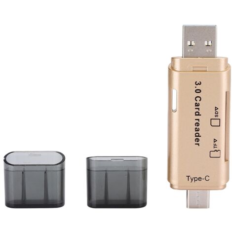 Multifunktionaler Kartenleser für Handy und Computer, tragbarer USB 3.0-Speicherkonverter (Gold) (1/5)