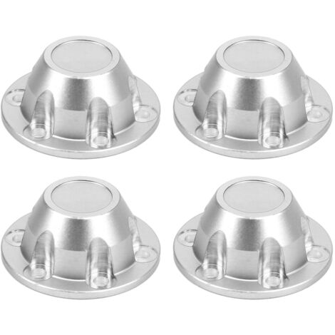 4-teilige Radnaben-Staubkappen aus Aluminiumlegierung für AXIAL 1/6 SCX6 JLU ferngesteuertes Auto, silberne Radabdeckung