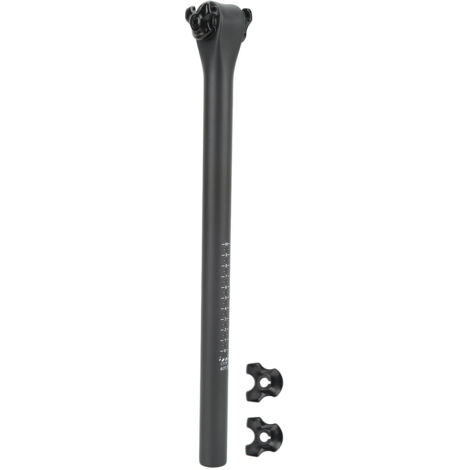 Leichte, vibrationsdämpfende Carbon-Sattelstütze für Fahrräder, matt schwarz/grau/silber, Abmessungen 27,2 x 400 mm. (1/5)