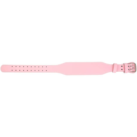 Atmungsaktiver Sport-Gewichthebergürtel aus Rindsleder, pinkfarbene Lendenwirbelstütze für Fitness und Kniebeugen. (1/5)