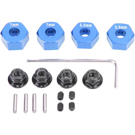 Zubehörset aus Aluminiumlegierung für RC-Sechskantnaben, 12 mm Durchmesser, 5,5 mm und 7 mm Wandstärke (1/5)