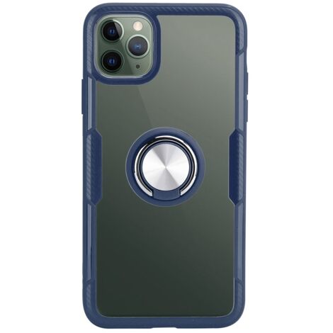 Stoßfeste, transparente Hülle mit Magnetständer und Objektivschutz für iPhone 11 Pro Max (6,5") – Dunkelblau (1/5)
