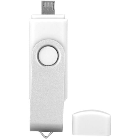 2-in-1 OTG-USB-Stick mit zwei Micro-USB- und USB-Anschlüssen, 32 GB Speicherkapazität, Weiß, Modell CW10040 (1/5)